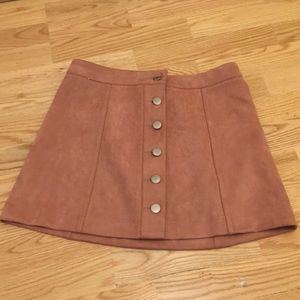faux suede millennial pink skirt